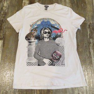 Kurt Cobain Nirvana 2018 The End of Music T-Shirt White H&M Divided Size L